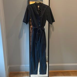 La Vie Rebecca Taylor jumpsuit navy polka dot